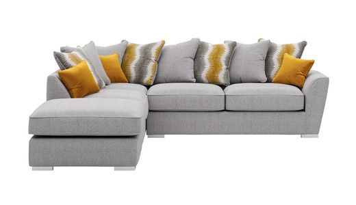 Majestic Left Hand Corner Sofa with Footstool and Loose Back Cushions