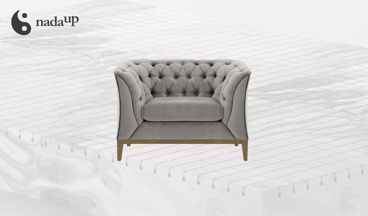 Chesterfield Modern Armchair Wood with medical foam