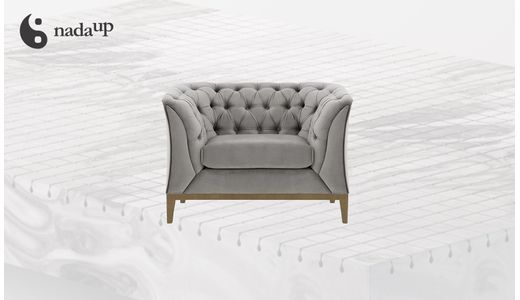 Chesterfield Modern Armchair Wood with medical foam