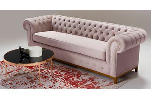 Sofas and armchairs in dusty pink colour
